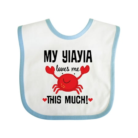 

Inktastic My YiaYia Loves Me Grandson Gift Baby Boy or Baby Girl Bib