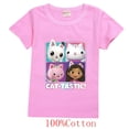 thumbnail image 2 of Camiseta para niños, camiseta de manga corta con cuello redondo, moda de verano, ropa de gatos Gabby de dibujos animados para niña y niño zhangyuxiang LED, 2 of 2