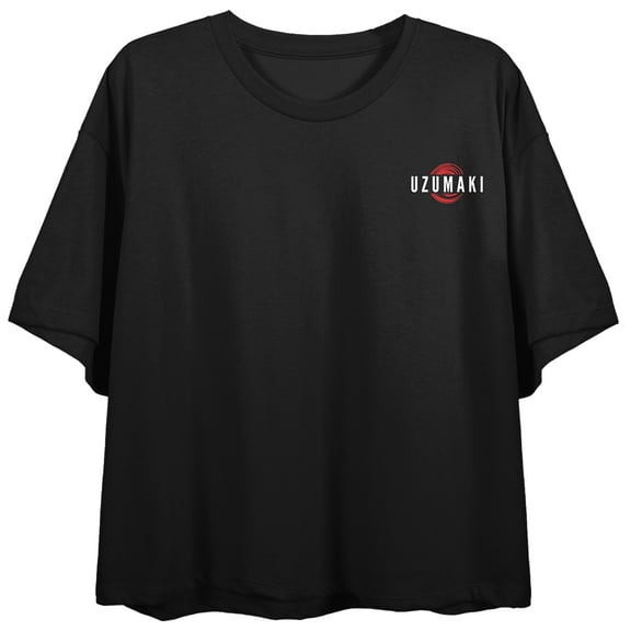 Uzumaki The Firing Effect Women's Black Double Sided Crop Tee - Medium