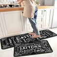 thumbnail image 3 of Black Kitchen Rugs and Mats Non-Slip, Washable, Absorbent Stain Resistant,Durable and Easy to Clean for Kitchen, Laundry, Living Room, Bedroom, Bathroom, Front Door,17"x47"+17"x30", 3 of 6
