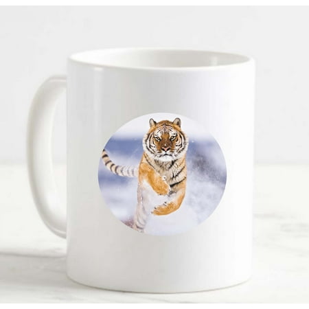 

Coffee Mug Tiger in the Snow Pub White Coffee Mug Funny Gifts Cup