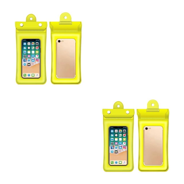 tamizeot Phone Waterproof Bag 3-layer Sealed Universal Solid Screen Outdoor Seaside Swimming Pool Pouch Accessories Yellow 2Set