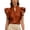 Red, variant on Women's Stand Collar Ruffle Trim Tank Top Summer Sweet V-Neck Sleeveless Blouse Loose Fit Fashion Boho Beach Vacation Tops Black