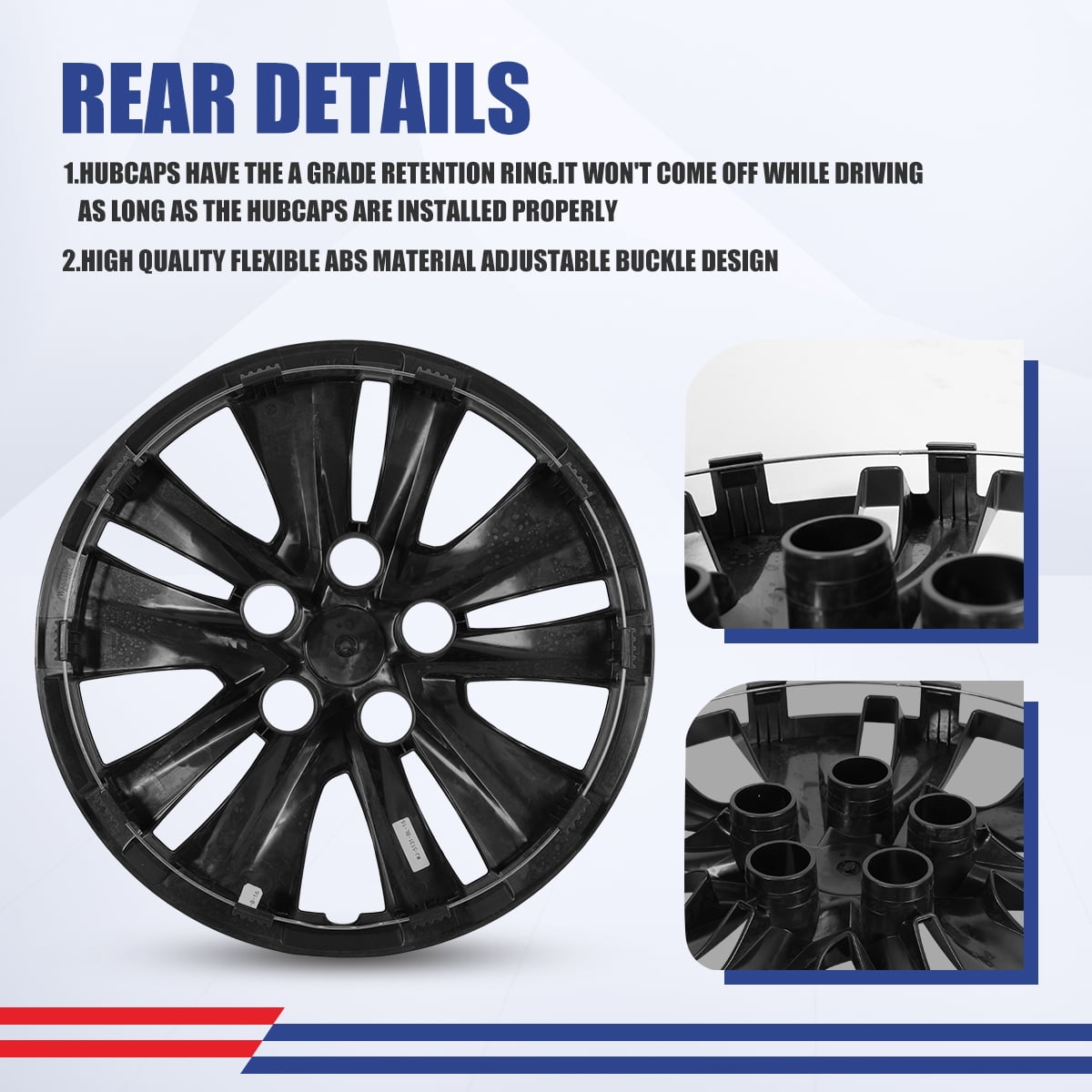 4 Pack 16" Hubcaps for 2020-2025 Nissan Sentra,Wheel Rims Cover Compatible With Steel Wheels,Snap on Installation,ABS+PC,Black Lacquer