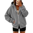 thumbnail image 5 of Certgust Cute Loung Wear Under $10 Hot Sales Womens Zip Up Hoodies Long Sleeve Hooded Sweatshirt Women Fashion Zipper Fall Light Jackets with Pocket, 5 of 9