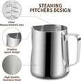 thumbnail image 2 of CNKOO Milk Frother  Stainless Steel Espresso Milk Frother  Coffee Milk Frother Cup with Decorative Art Pen for Espresso Machine  Milk Frother  Latte Art, 2 of 6