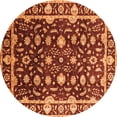 thumbnail image 1 of Ahgly Company Indoor Round Oriental Orange Traditional Area Rugs, 5' Round, 1 of 4