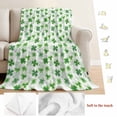 thumbnail image 5 of St. Patrick's Day Blanket Soft Cozy Warm Throw Blanket for Couch, Plush Fuzzy Flannel Fleece Blankets for Sofa, Lucky Shamrock Green Spring Plants Vintage Bed Blankets Gifts for Men, 50"x60", 5 of 9