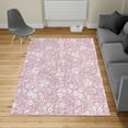thumbnail image 2 of Botanic Turkish Area Rug, Floral Pattern Spring Season Blossoms Branches Leaf Beauty Field Design, Soft Carpet for Living Room Decor with Distressed Look, 6.6' X 9.6', Pale Fuchsia, by Ambesonne, 2 of 4