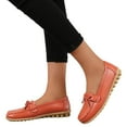 thumbnail image 6 of Caqnni Penny Loafers for Women, Womens Leather Loafers, Comfortable Slip-on Loafer Flats, Dressy Casual Non-Slip Round Toe Ladies Flat Shoes (9.5,Z01-Orange), 6 of 7