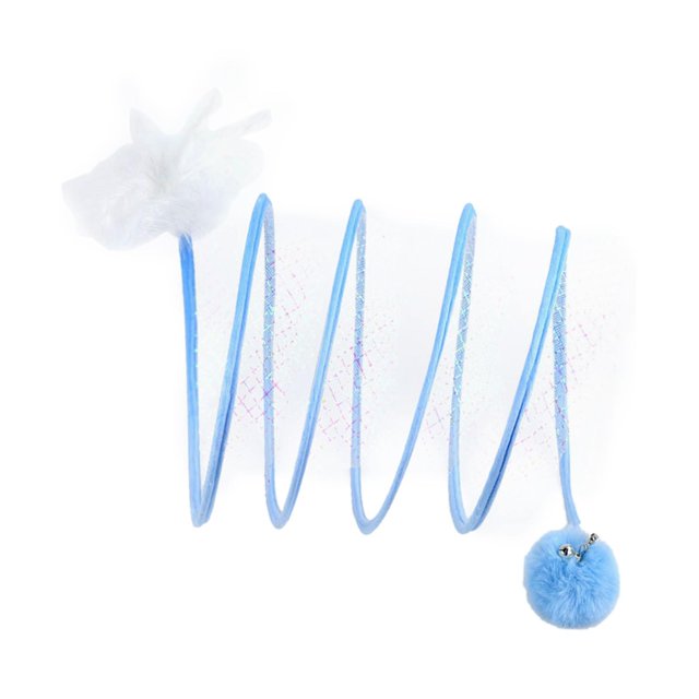Guardoinrt Foldable Indoor Cat Tunnel S Type Portable Playing Tent Durable Spring Toy Blue S 1Set