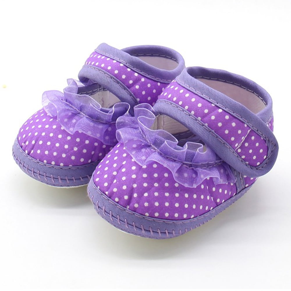 Infants Baby Girl Crib Shoes Bowknot Princess Wedding Dress Mesh Soft