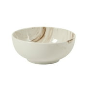 Gibson Home Cloudlight 12 Piece Plates and Bowls Dishes Brown and White - Decorated Porcelain Ceramic Dinnerware Set - Service for 4