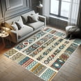 thumbnail image 5 of Ambesonne Bohemian Decorative Rug Carpet, Modern Ethnic Themed Art, 4' X 5' 5", Petrol Blue Paprika and Ivory, 5 of 5
