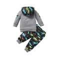 thumbnail image 2 of FOCUSNORM Dinosaur & Letter Print Long Sleeve Hooded Sweater + Trousers, 2 of 8