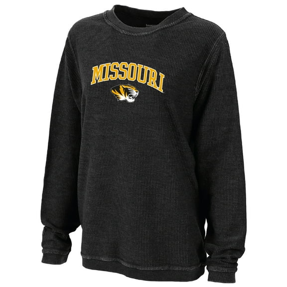 Women's Boxercraft Black Missouri Tigers Rally Corduroy Pullover Sweatshirt