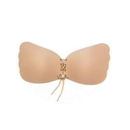 

Tinglu Push Up Bras Silicone Lace Up Big Size Bra Invisible Strapless Bras for Women