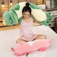 thumbnail image 4 of Juguetes de peluche de animales de dibujos animados para niños, almohada larga suave para dormir, regalo de cumpleaños, dinosaurio, unicornio, gato, 70-120CM, 1 pieza, 4 of 5