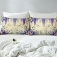 thumbnail image 3 of Purple Wisteria Duvet Cover Dragonfly Floral Comforter Cover King Size,Violets Leave Bedding Set Srustic Farmhouse Animals Quilt Cover （No Comforter）, 3 of 5