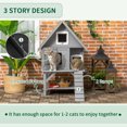 thumbnail image 5 of PawHut Large Outdoor Cat House 3-Story Wooden Outdoor Cat Shelter, 5 of 9