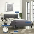 thumbnail image 5 of Modway Virginia Queen Fabric Platform Bed with Squared Tapered Legs in Gray, 5 of 6