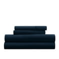 thumbnail image 3 of Wrinkle Resistant Super Soft Bed Sheets Set, Twin 3-Piece Solid in Navy Blue by Comfort Canopy, 3 of 12