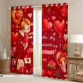 thumbnail image 2 of Feelyou Romantic Fairy Elf Black Out Curtains, Love Letter Rose Flower Curtains Pack of 2 (42x63 Each), Be My Valentine Bedroom Curtains, Living Room Curtains Decor, 2 of 6