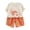 Orange*, variant on OSOLU Children Boys Outfits Knit Short Sleeve Football Pattern T-Shirts and Shorts Casual 2 Piece Tracksuit Soft Comfortable Holiday Vacation Clothing Sets