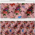 thumbnail image 2 of Soimoi Cotton Voile Fabric Leaves, & Peony Floral Print Sewing Fabric Yard 42 Inch Wide, 2 of 7