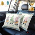 thumbnail image 4 of Easter Decorative Throw Pillow Covers 20x20 Inch Set of 2 Gnome Bunny Home Decor Pillow Cases for Couch, Happy Easter Eggs Carrot Floral Cushion Case for Living Room Bedroom Bed Car Chair, 4 of 9