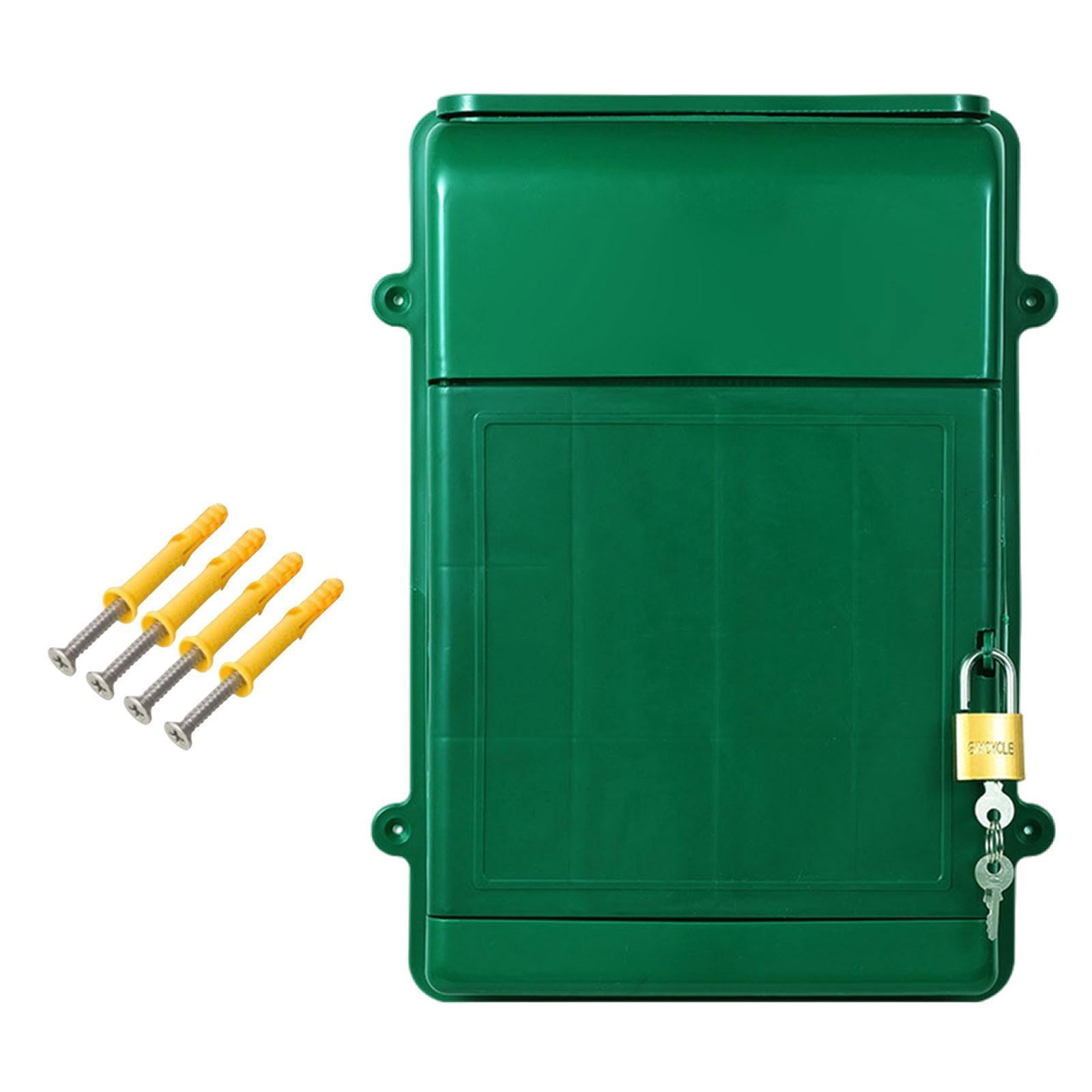 Baoblaze Wall Mounted Mailbox with Lock Ballot Box Multifunctional Suggestion Case Organizer 34.5x26x10cm Letter Box for Hotel Business Green