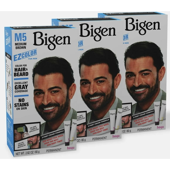Tinte para cabello y barba Bigen EZ Color para hombre, marrón medio