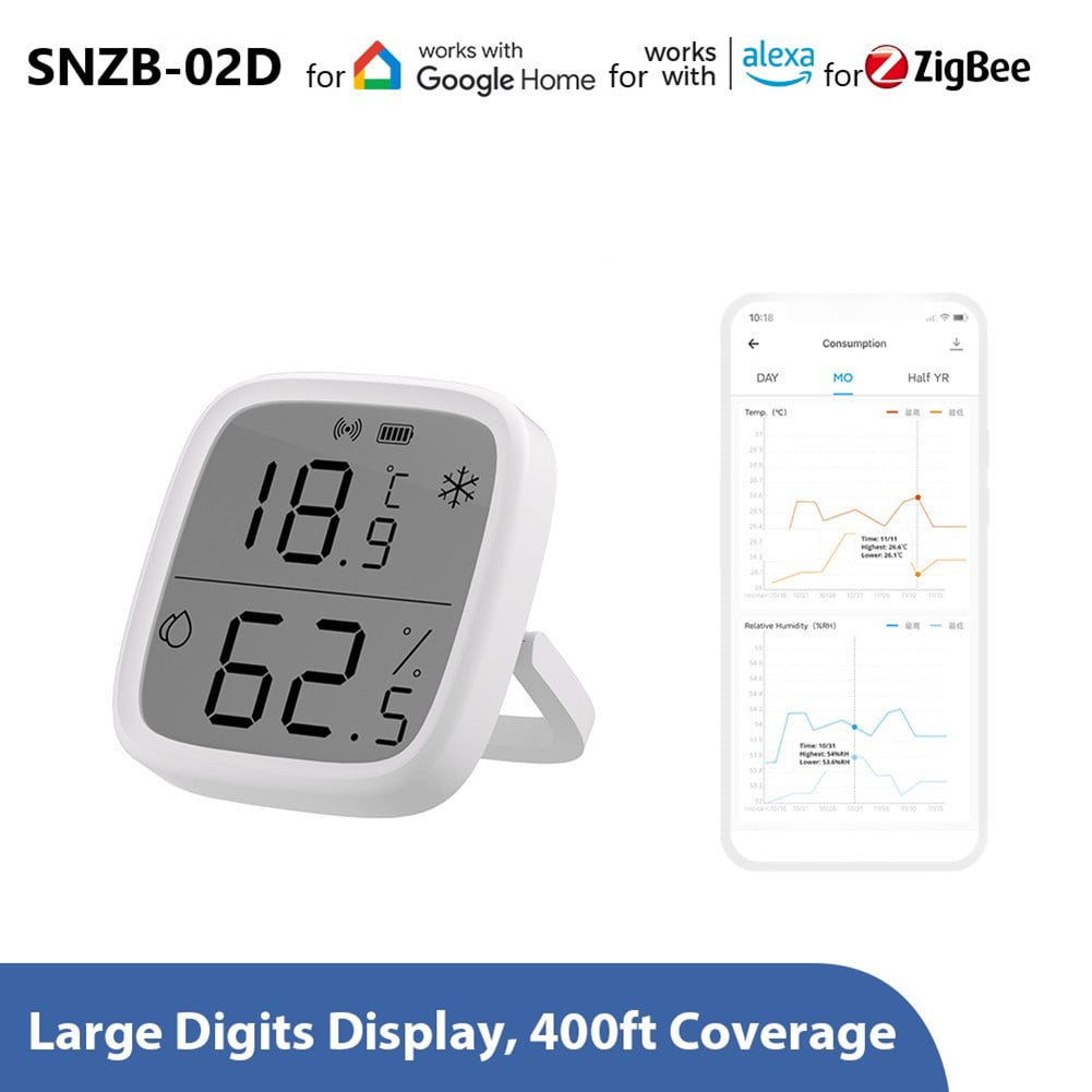 1pc For SONOFF SNZB-02D Wireless LCD Display Smart Temperature Humidity Sensor