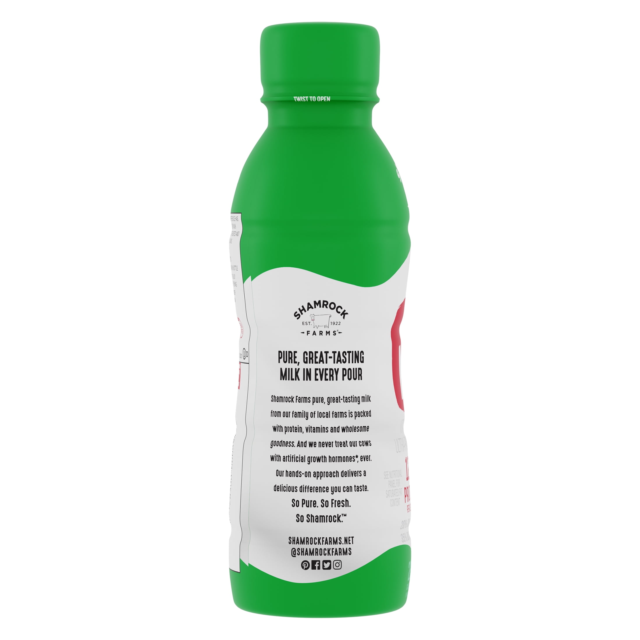 Shamrock Farms Whole Milk, 12 oz Bottle