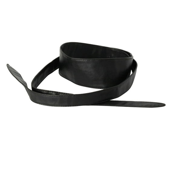 GOOHOCHY Double Loop Waist Belt Tie Stretchy Retro Bride Black