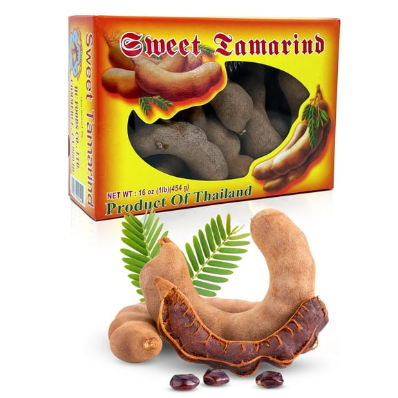 Large Sweet Tamarind Pods, Whole Fruit 100% Natural, Dried Fresh Tamarindo 16 Oz