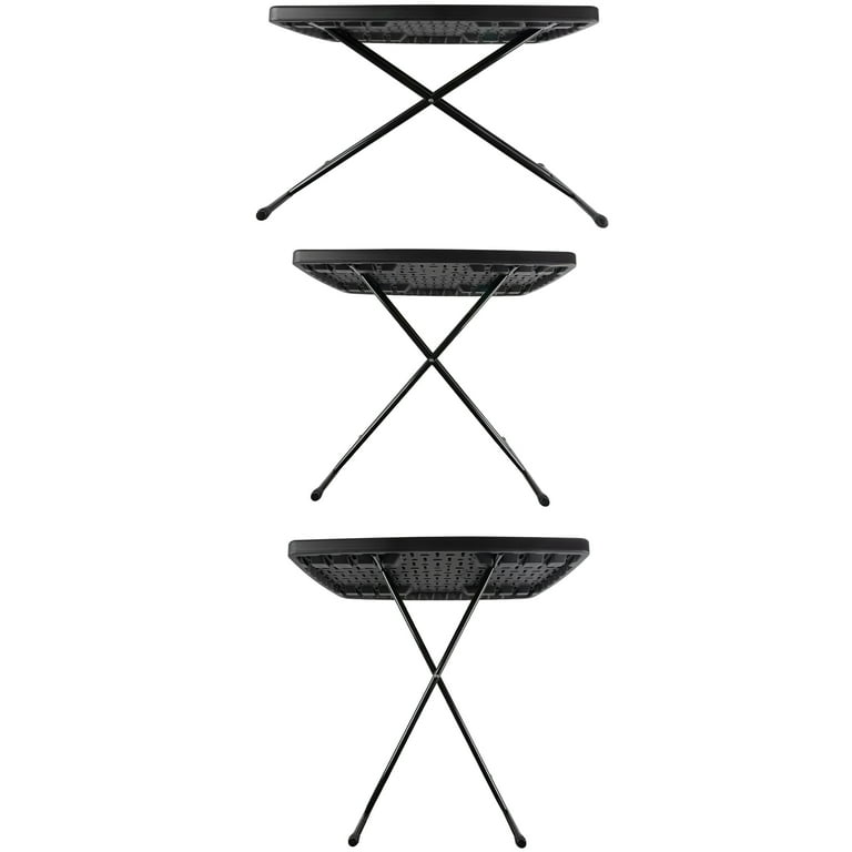 Everyday Home Folding Table - Lightweight 30"x20" Adjustable Height Plastic Table For Camping, Cards, Crafts