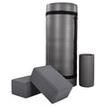 thumbnail image 1 of BalanceFrom 71x24x1 Inches Extra Thick Yoga Mat with Knee Pad and 2 Blocks, Gray, 1 of 11