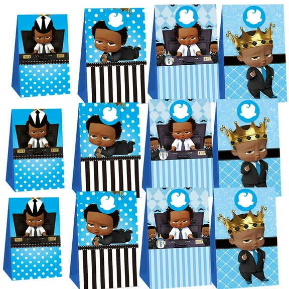 Boss Baby Black Boy Goodie Bags Party Favor Candy Decorations Treat Supplies Birthday