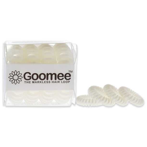 Liga para el cabello Goomee Markless Blanco nacarado 4 Pc