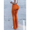 thumbnail image 4 of Women's Orange High Waisted Distressed Flare Jeans High Cotton Blend for All Day Comfort, 4 of 6