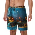 thumbnail image 1 of Balery Spooky Halloween Bañador para hombre, shorts de playa de secado rápido con entrepierna y forro de compresión-Medium, 1 of 6