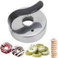 thumbnail image 1 of Molde para donas con mango de acero inoxidable para hacer muffins, galletas y fondant, utensilios para hornear, aparatos de cocina, 1 of 5