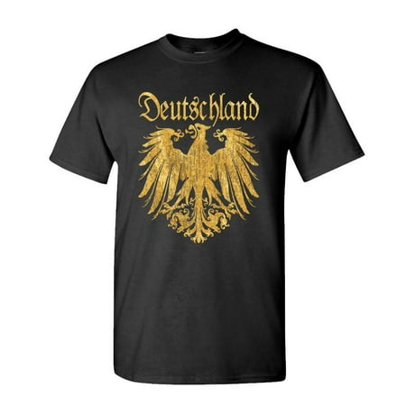 METALLIC GOLD DEUTSCHLAND GERMAN EAGLE - Cotton Unisex T-Shirt (XL)