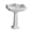 White, variant on Isabella Collection Traditional Pedestal with an Integrated large Rectangular Bowl, Widespread Faucet Drilling, Backsplash, Dual Soap Ledges, Decorative Trim and Overflow - White