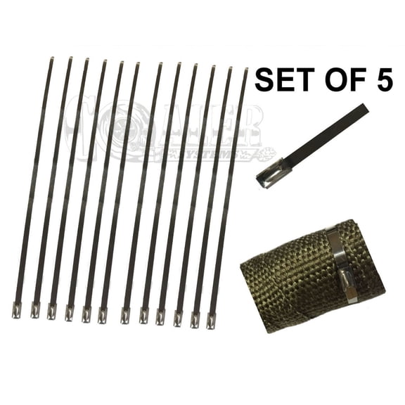 12" 5 PCS STAINLESS CABLE ZIP TIE STRAPS EXHAUST PIPE LONG HEAVY DUTY BAND