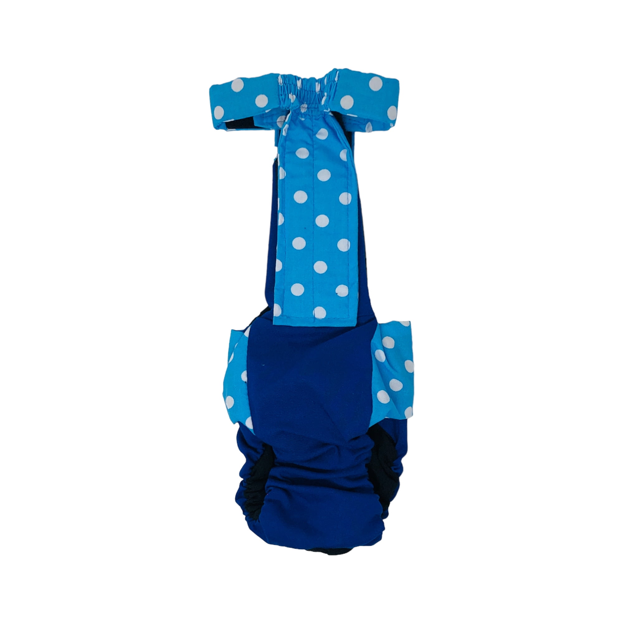 Barkertime Sky Blue Polka Dot on Blue Dog Diaper Overall