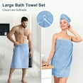 thumbnail image 3 of Bath Towels Set of 4, Large 28"x 55" Bath Towels Highly Absorbent & Quick Dry, 100% Microfiber Bath Sheets, Soft Luxurious Towels for Bathroom Spa Hotel Gym, Blue, 3 of 7