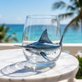 thumbnail image 4 of Artisanal sea creature Glassware, 2D Stemless Wine Glasses, Handcrafted Marine Animal Bar Glass for Coastal Home Decor Oceans Lovers (b)3.94 in, 4 of 7