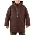 thumbnail image 1 of Men Thermal Windbreaker Jacket Winter Warm Hooded Wool Coat, 1 of 2